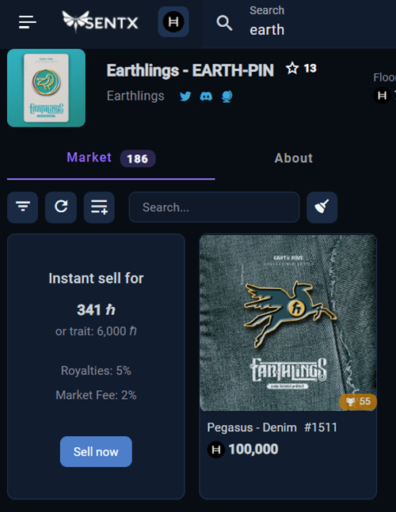 Earthlings-EARTH-PIN-Pegasus-market-price