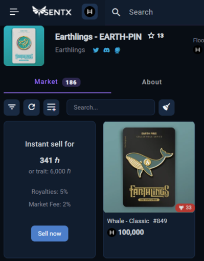 Earthlings-EARTH-PIN-Whale-market-price